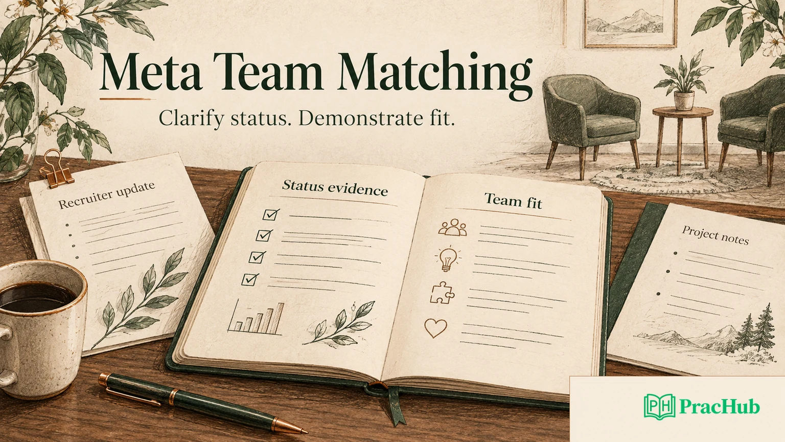Meta team matching preparation separates team-fit evidence from confirmed candidacy and offer status. Original practice illustration.