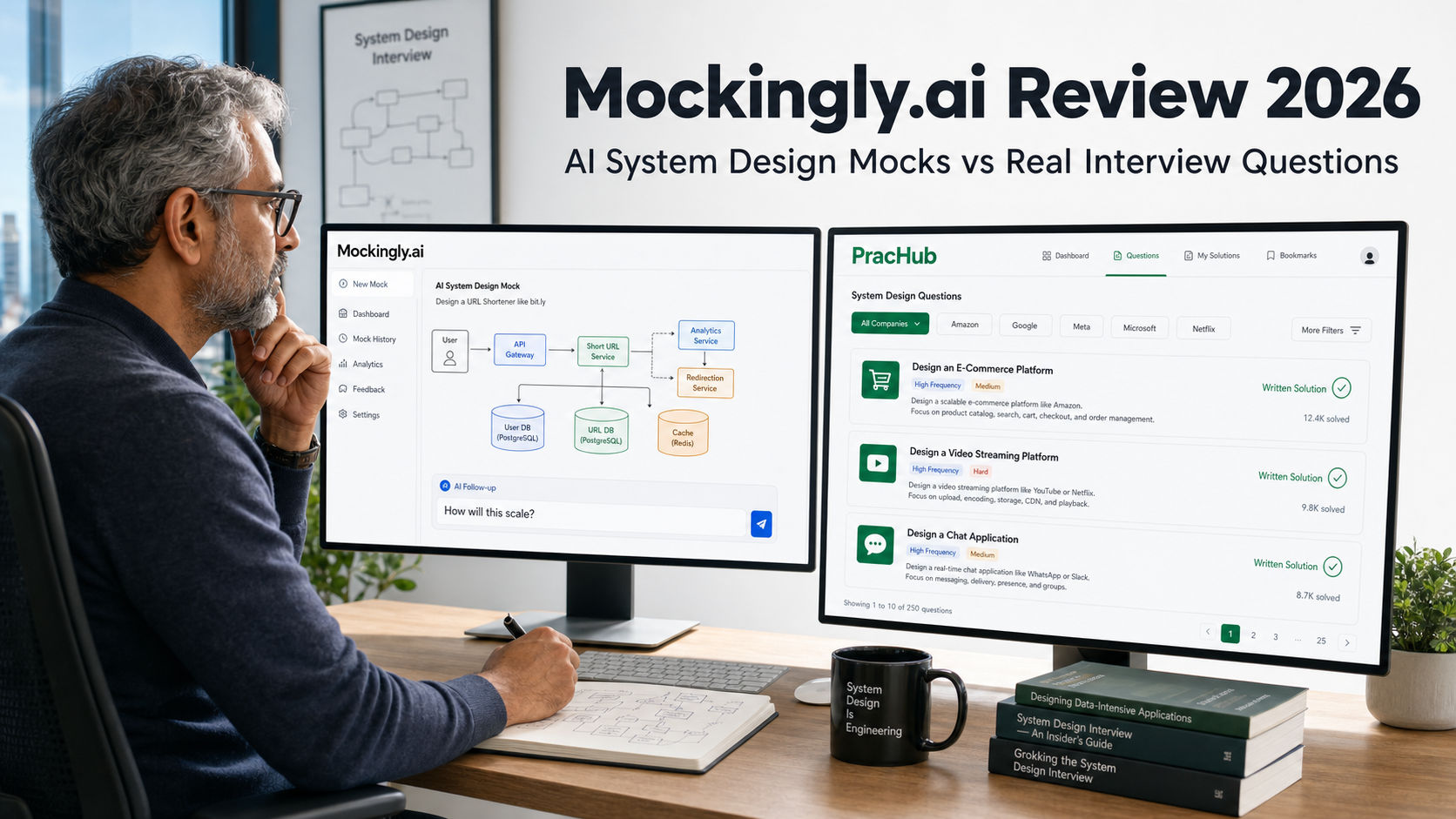 Mockingly AI review 2026 compared with PracHub real system design interview questions