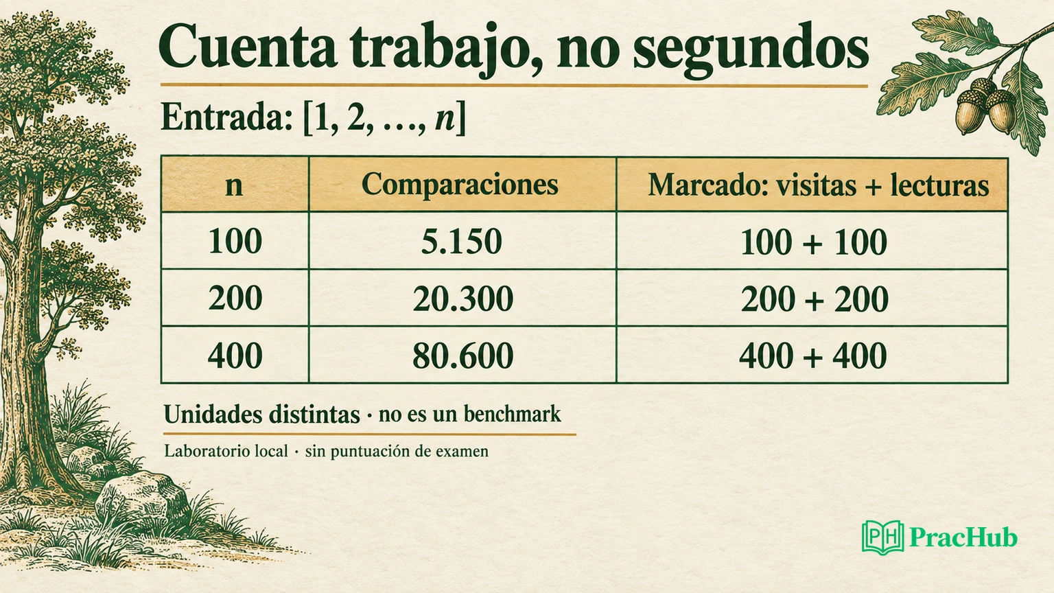 Comparaciones cuadráticas frente a visitas y lecturas lineales del laboratorio local