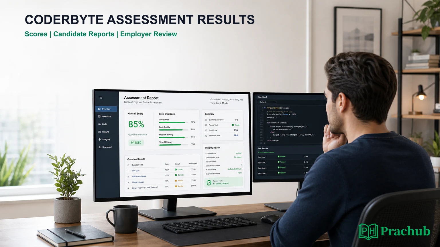 Coderbyte assessment results with scores candidate reports and employer review