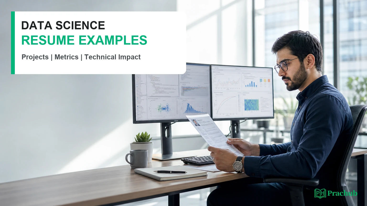Data science resume examples showing projects metrics and technical impact