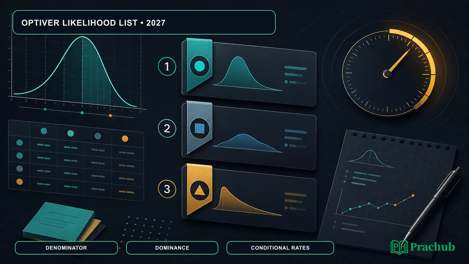 Optiver Likelihood List assessment preparation with probability ranking from charts and tables