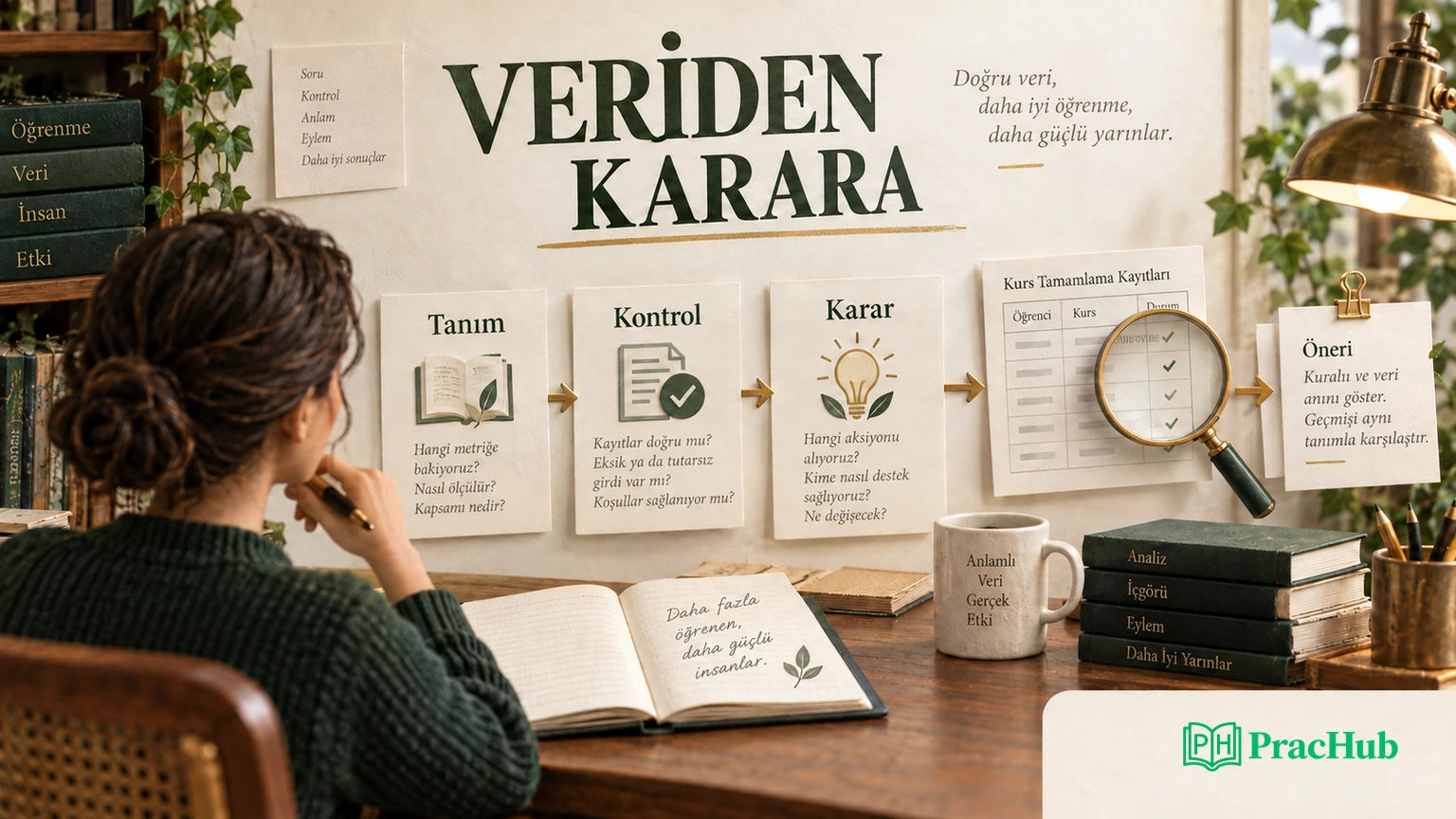 Metrik tanımından kayıt kontrolüne ve iş kararına ilerleyen analiz süreci