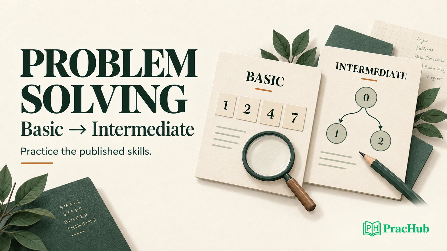 Basic and Intermediate problem-solving practice illustrated as sorting and state-design cards
