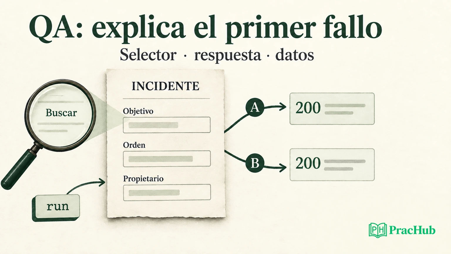 Diagnóstico QA: objetivo del selector, orden de respuestas y propietario de datos.