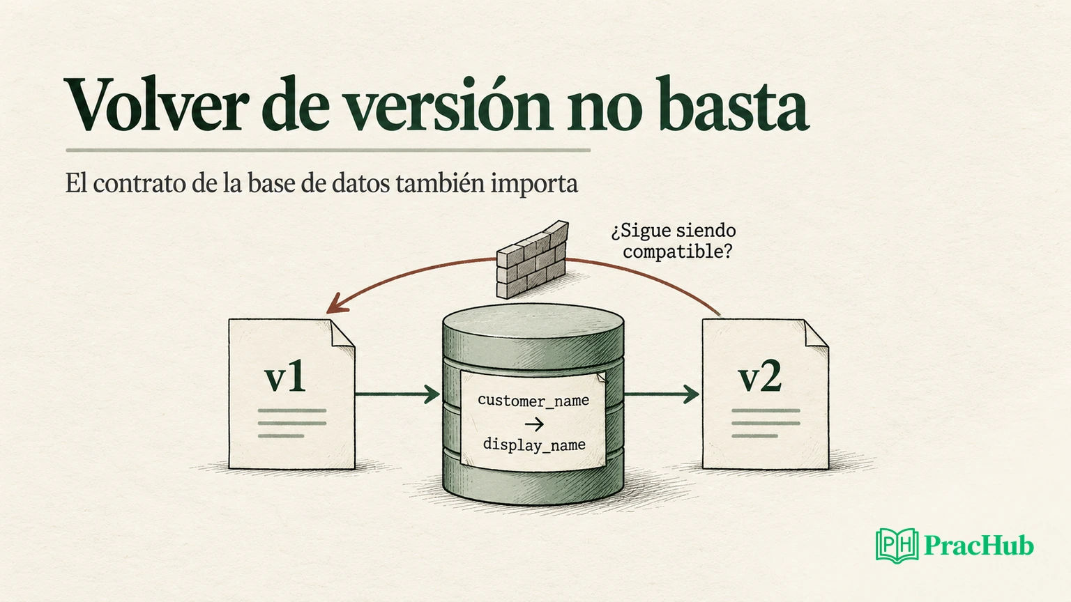 Una versión anterior necesita un contrato de datos compatible para servir después de un despliegue fallido.