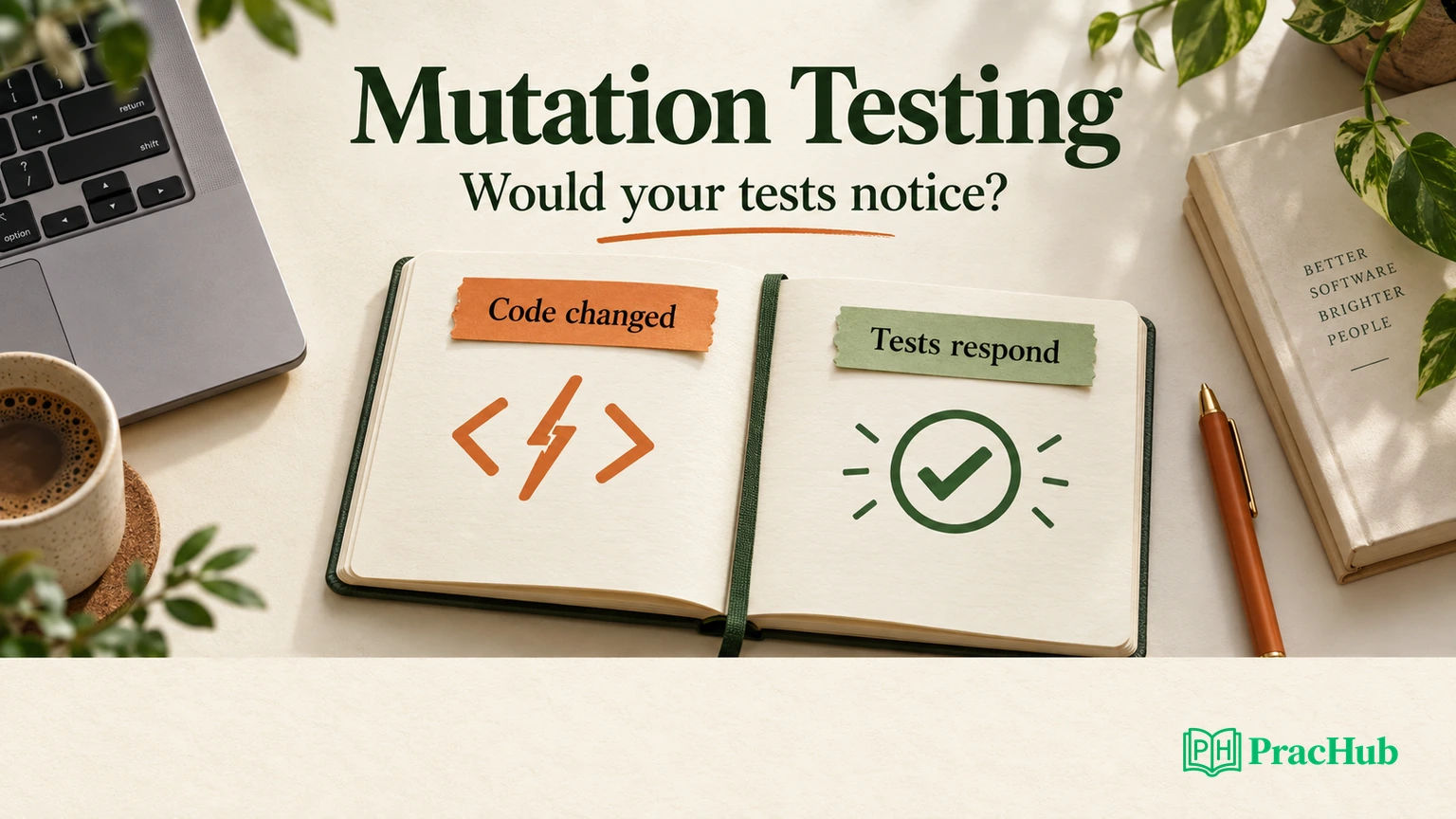 Mutation testing interview notebook comparing executed code with detected behavioral changes