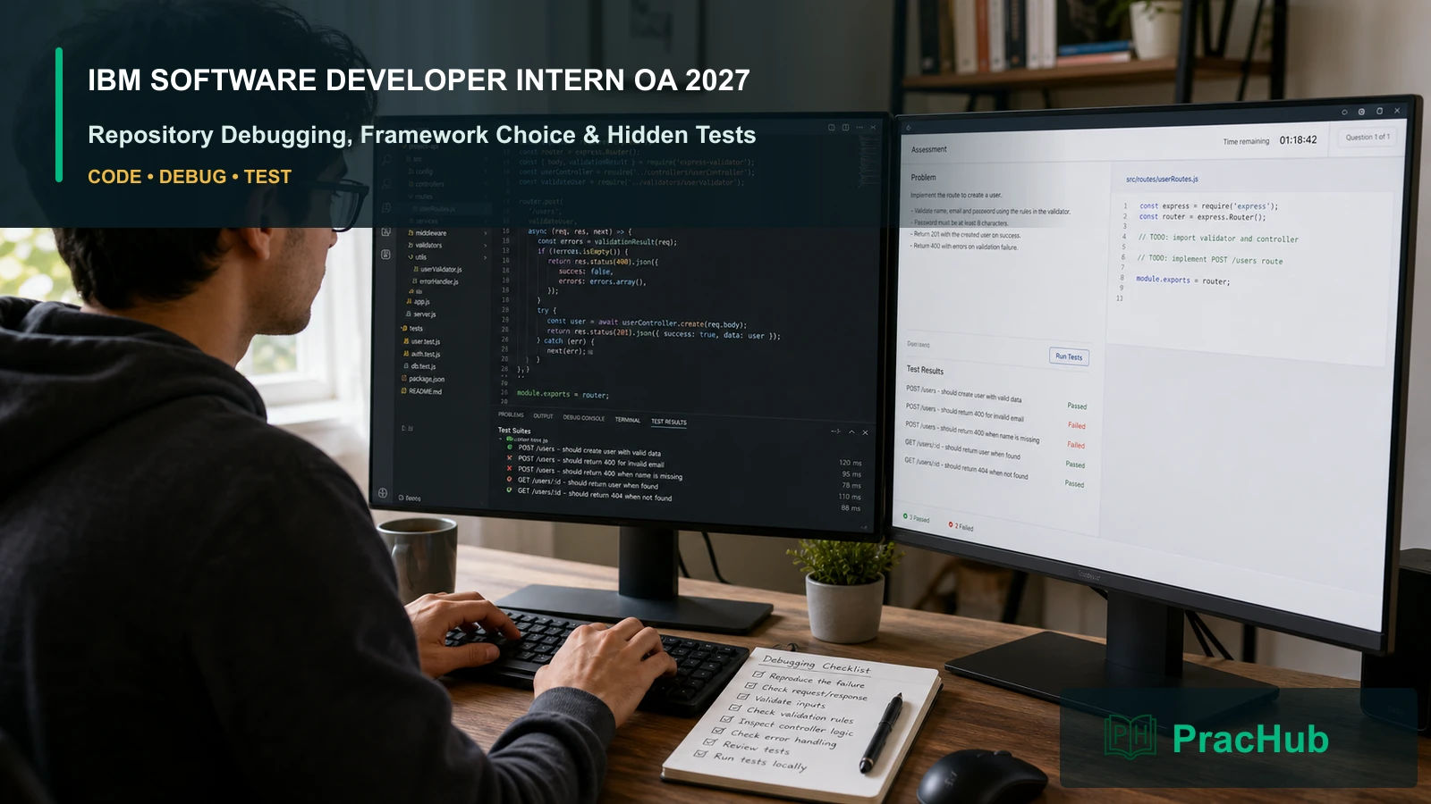 IBM Software Developer Intern OA 2027 repository debugging guide