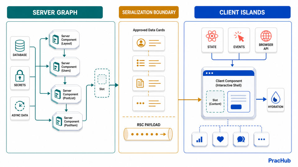 React Server and Client Component boundary and serialization map