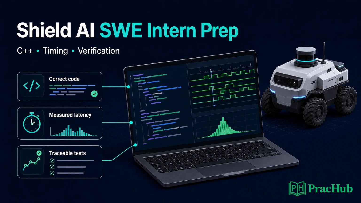 Shield AI preparation map connecting C++ correctness, timing analysis, and verification evidence