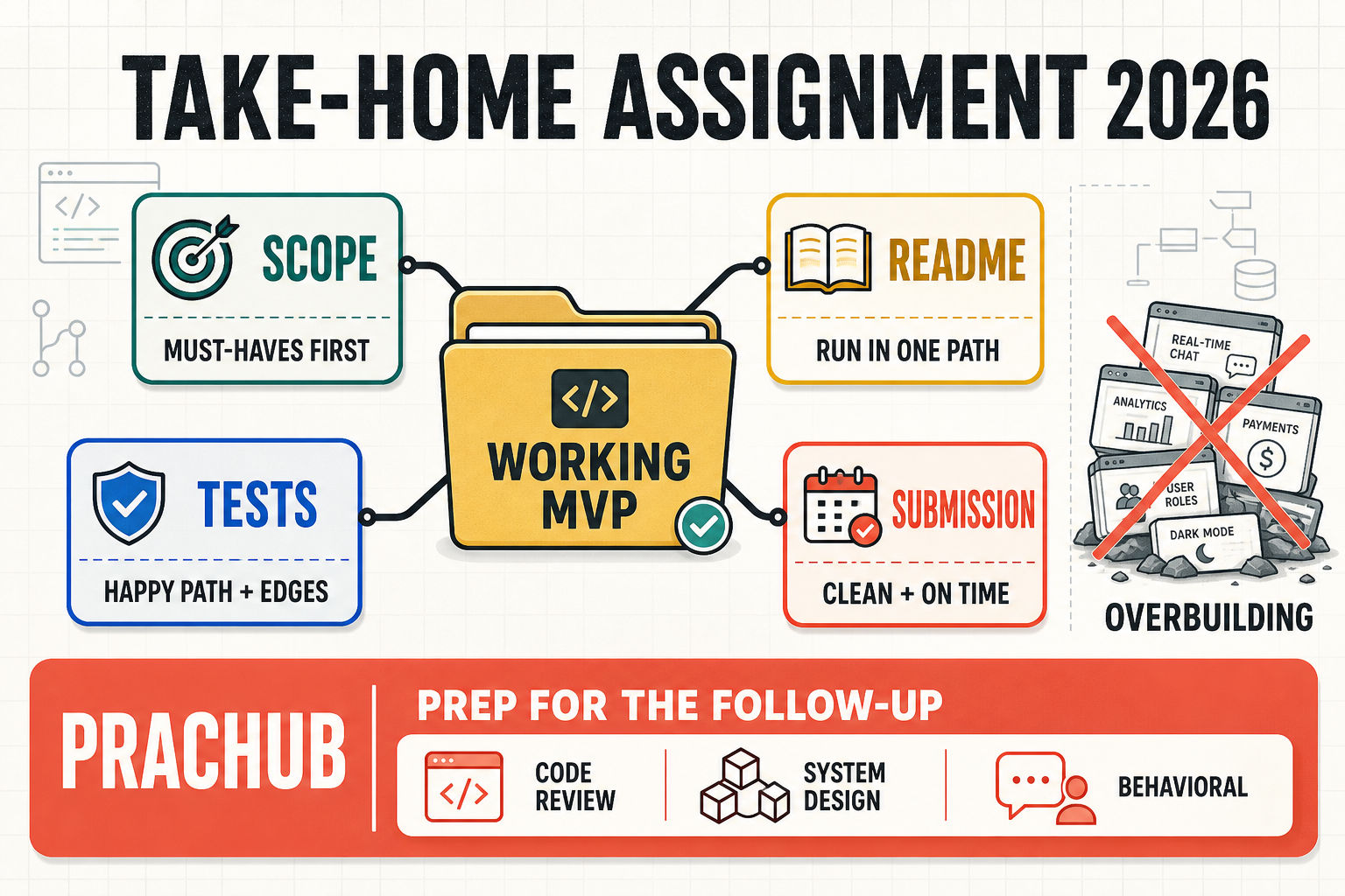 Software engineer take-home assignment guide for scope, tests, time limits, and submission