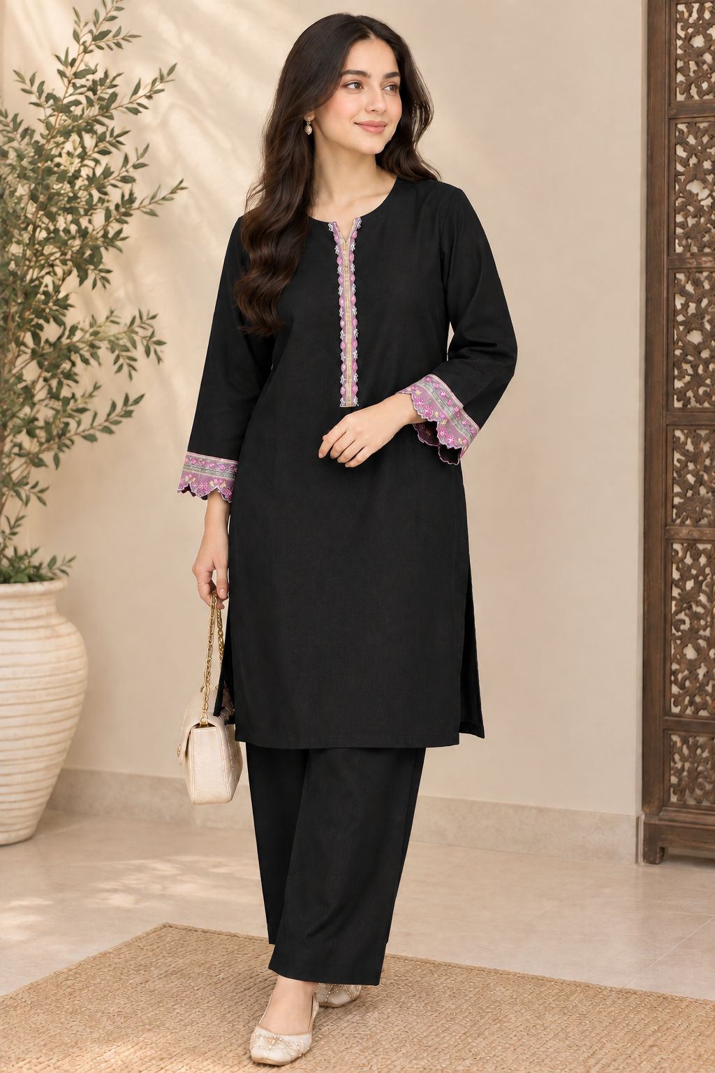 Micro Embroidered Winter Suit unstitched 2-piece suit