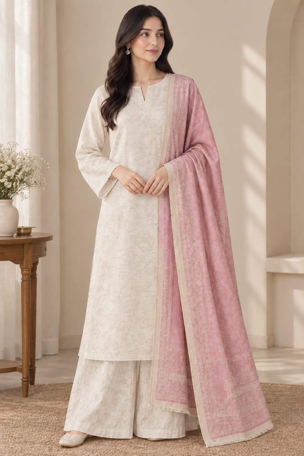 Zeen Suit, self-Printed unstitched 3-piece suit