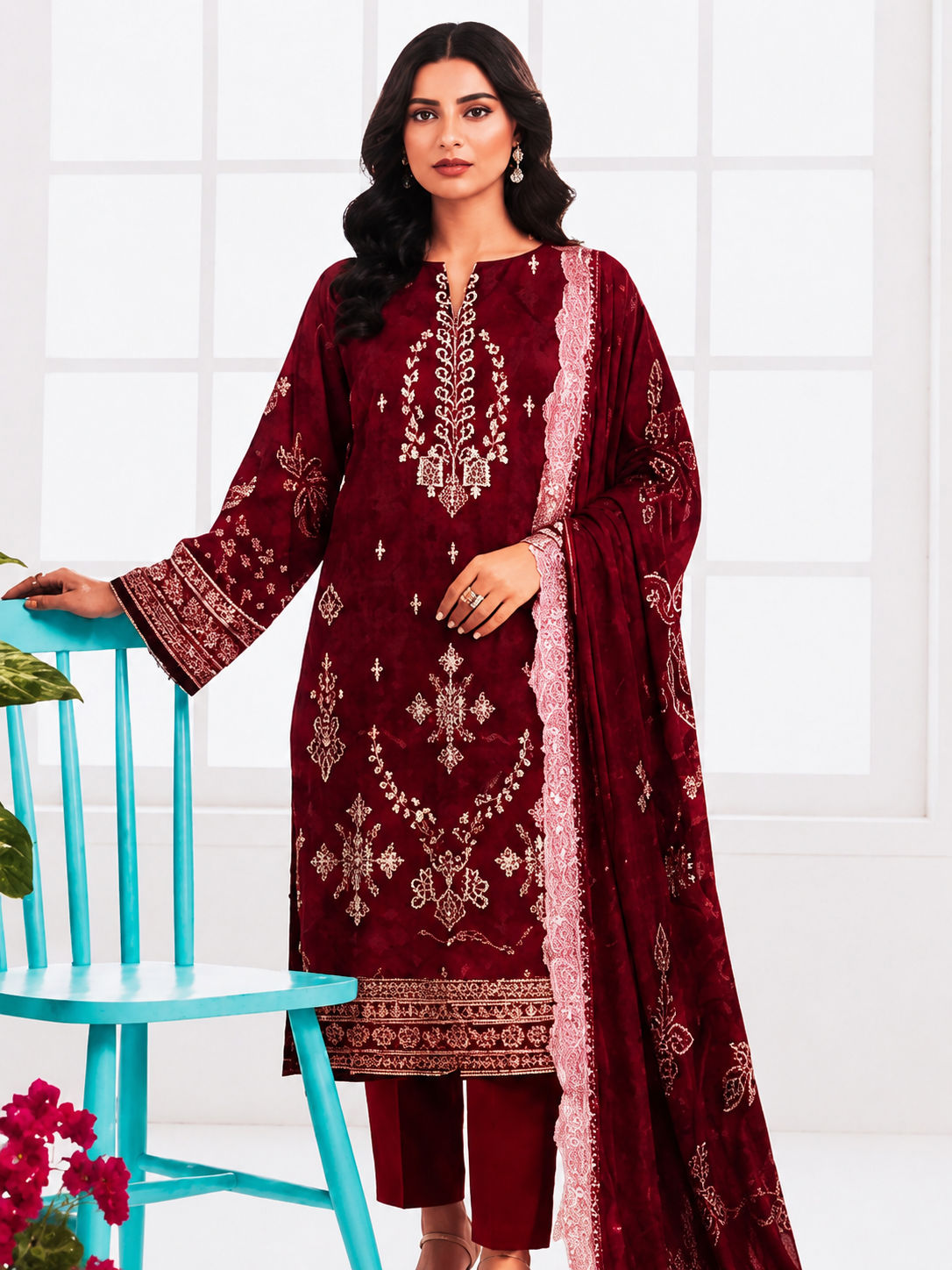 Khass unstitched 3-piece suit