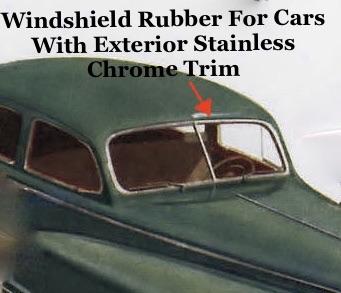 Windshield Rubber - To Accept Exterior Stainless Window Trim - Thumbnail 1