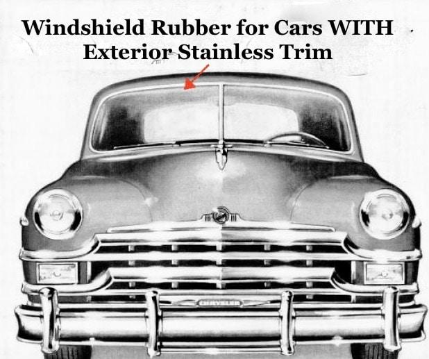Windshield Rubber - For Cars with Exterior Stainless Window Trim - Thumbnail 1