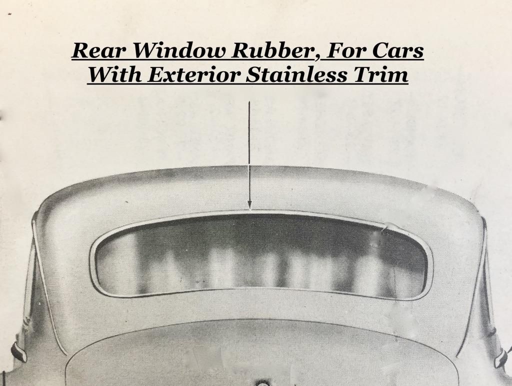 Rear Window Rubber - For Cars with Exterior Stainless Window Trim - Thumbnail 1