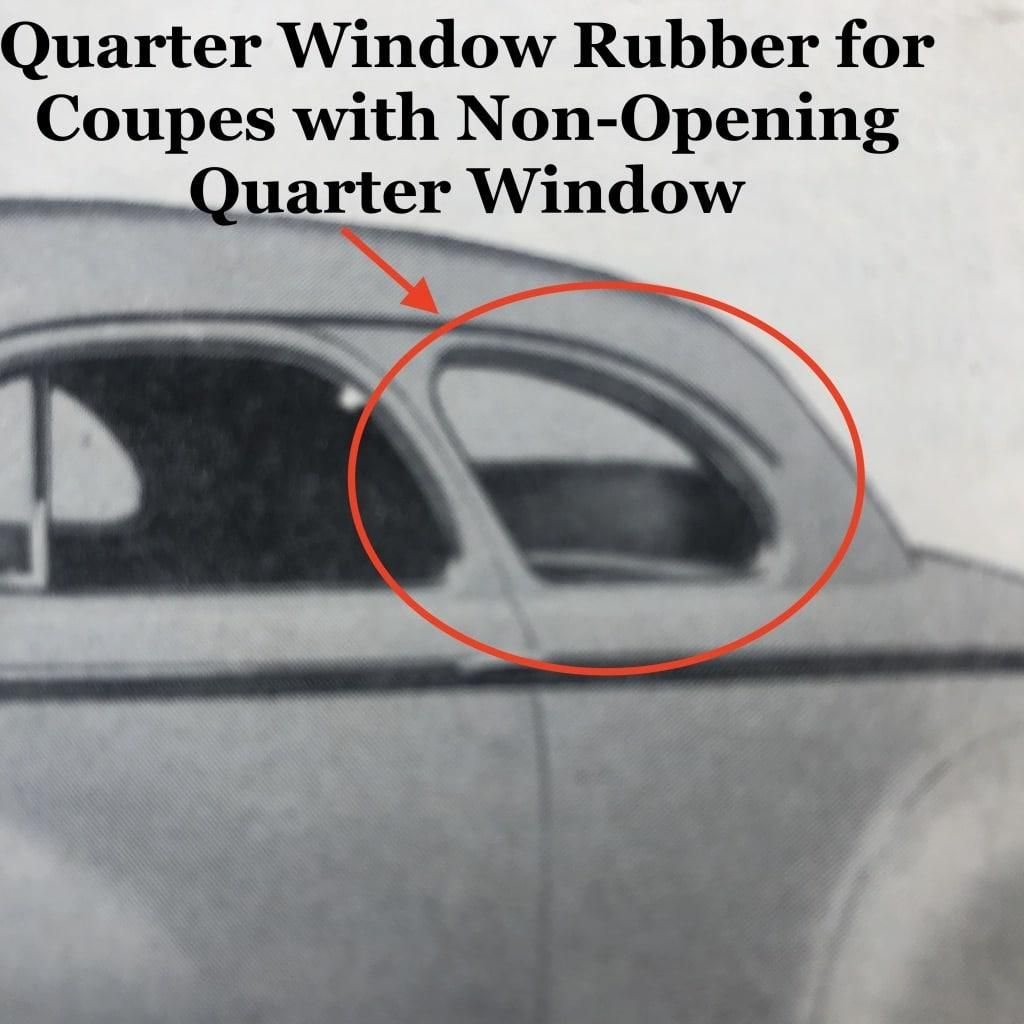 Quarter Window Rubber Seal - For Coupes with Fixed (Non-Opening) Quarter Windows - Thumbnail 1