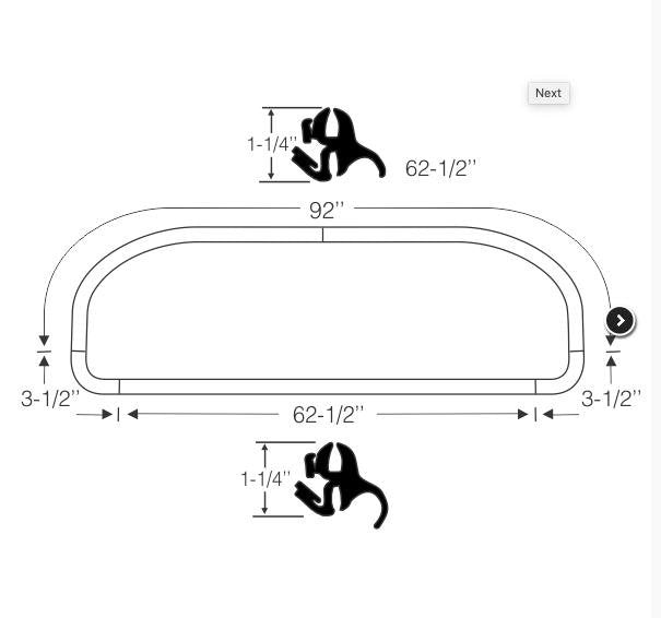 Rear Window Moulded Rubber Seal - For Two-Door Hardtops Only - Thumbnail 2