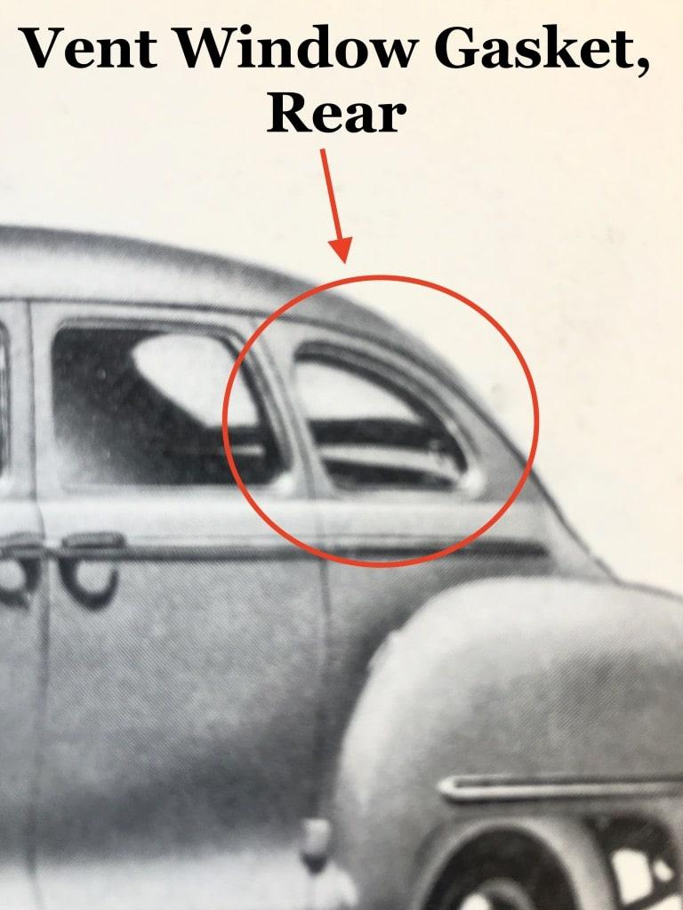 Rear Vent Window Rubber Seal Pair - 4-Door Sedan - Thumbnail 2