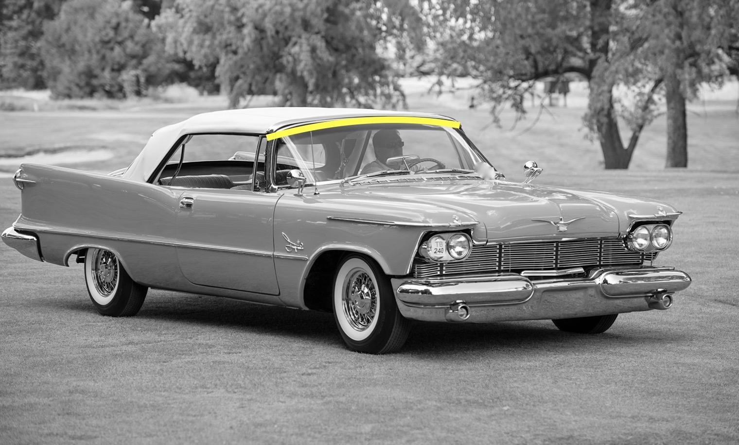 Convertible Top Header Rubber Seal Set - Imperial Only - Image 1