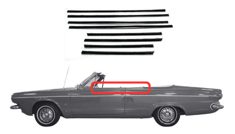Beltline Window "Sweeper" Set - For 1963-1966 Dart Convertibles - Thumbnail 1