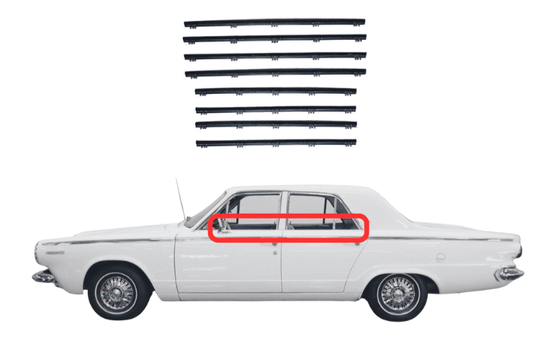 Beltline Window "Sweeper" Set - For 1963-1966 Dart 4-Door Sedans and Wagons - Thumbnail 1