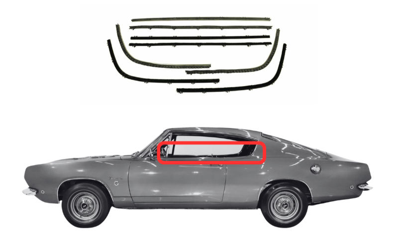 Beltline Window "Sweeper" Set - For 1967-1969 Barracuda Fastback - Thumbnail 1