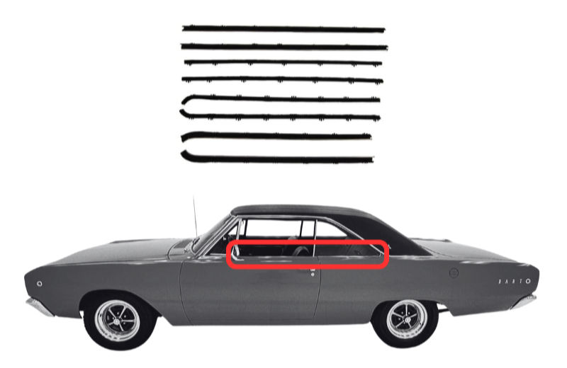 Beltline Window "Sweeper" Set - For 1967-1969 Dart 2-Door Hardtops - Thumbnail 1