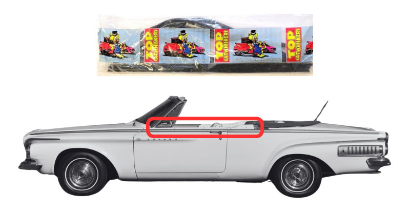 Beltline Window "Sweeper" Set - For 1962 Plymouth and Dodge "B Body" Convertibles - Thumbnail 1