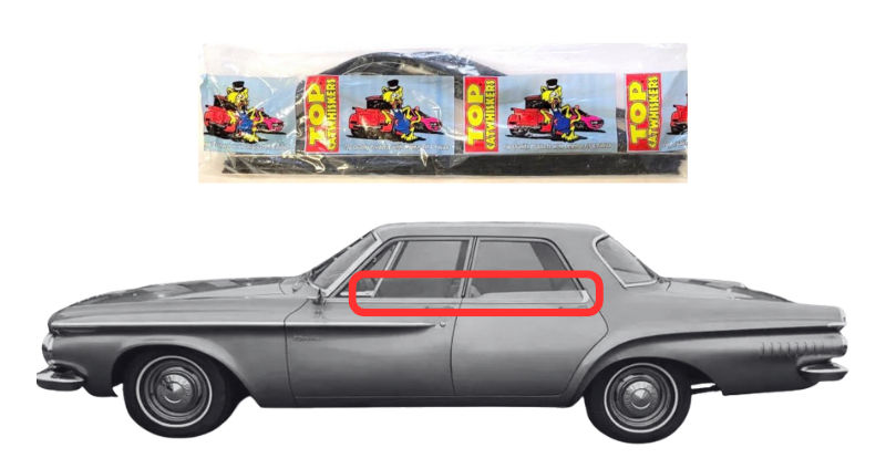Beltline Window "Sweeper" Set - For 1963-1965 Plymouth and Dodge "B Body" 4-Door Sedans - Thumbnail 1