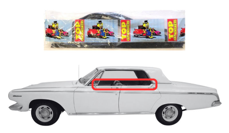 Beltline Window "Sweeper" Set - For 1963-1964 Plymouth and Dodge "B Body" 4-Door Hardtops - Thumbnail 1
