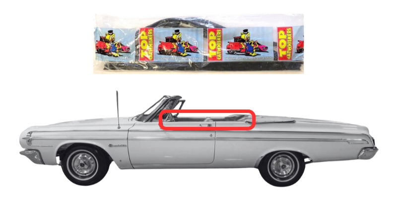 Beltline Window "Sweeper" Set - For 1963-1965 Plymouth and Dodge "B Body" Convertibles - Thumbnail 1
