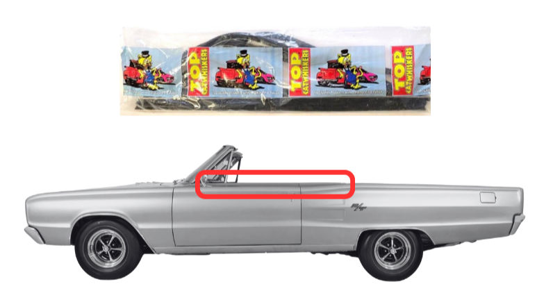 Beltline Window "Sweeper" Set - For 1966-1967 Plymouth and Dodge "B Body" Convertibles - Thumbnail 1