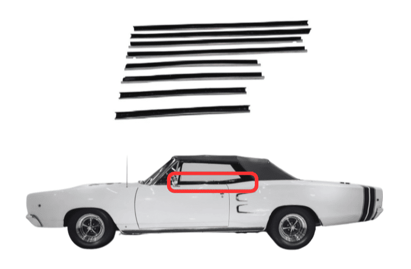 Beltline Window "Sweeper" Set - For 1968 Dodge B-Body Convertibles - Thumbnail 1