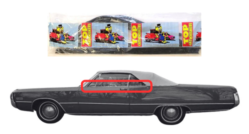Beltline Window "Sweeper" Set - For 1969-1970 Chrysler Newport Convertibles with Vent Windows - Thumbnail 1