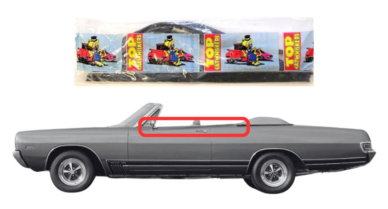 Beltline Window "Sweeper" Set - For 1969-1970 Dodge Polara Convertibles with Vent Windows - Thumbnail 1