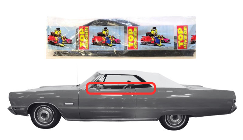 Beltline Window "Sweeper" Set - For 1969-1970 Plymouth Fury Convertibles with Vent Windows - Thumbnail 1
