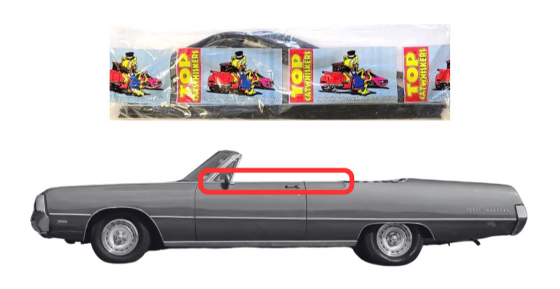 Beltline Window "Sweeper" Set - For 1969-1970 Chrysler 300 Convertibles - Thumbnail 1