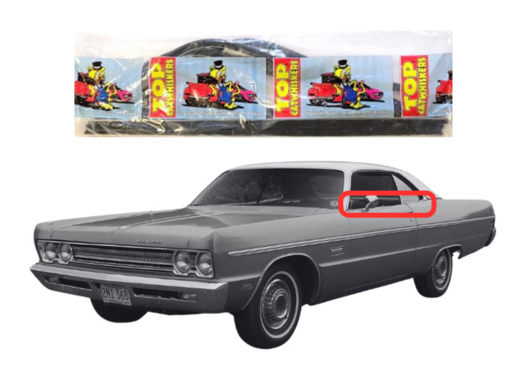 Beltline Window "Sweeper" Set - For 1969 Plymouth Fury Cars Without Vent Windows - Thumbnail 1