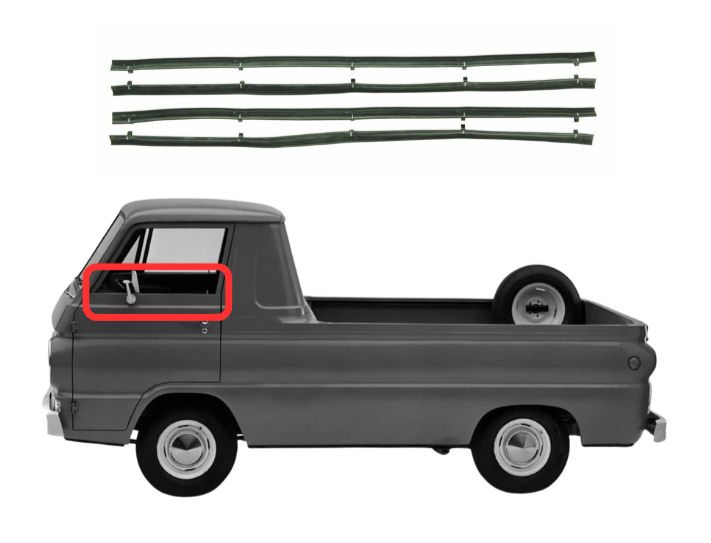 Beltline "Sweeper" Weatherstrip Set - For 1964-1970 Dodge A-100 Models - Thumbnail 1