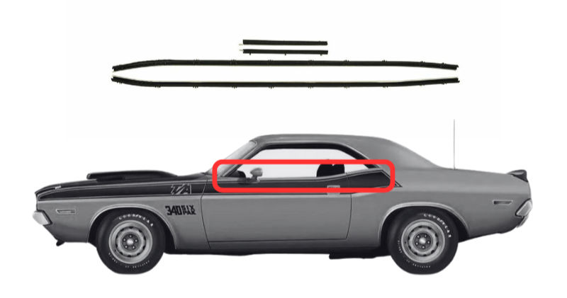 Beltline Window "Sweeper" Set - For 1970 Challenger Coupe Models - Thumbnail 1