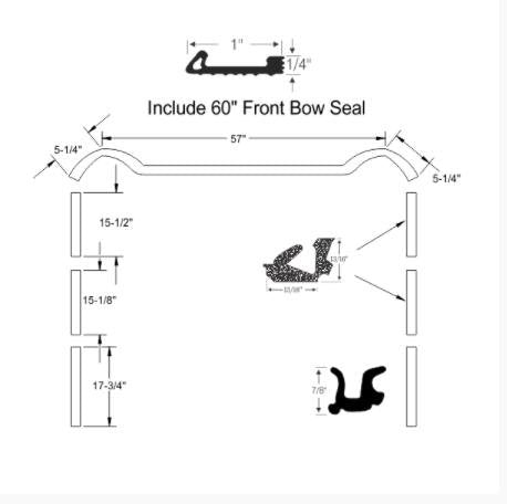 Convertible Weatherstripping Seal Set - For 1965-1968 C-Body Chrysler, Plymouth, and Dodge Models - Thumbnail 2