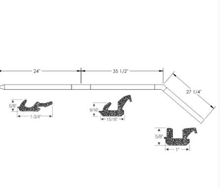Roofrail Weatherstrip Set - For 1965-1968 Chrysler, Plymouth, and Dodge C-Body "Standard" 2-Door Hardtops - Thumbnail 2