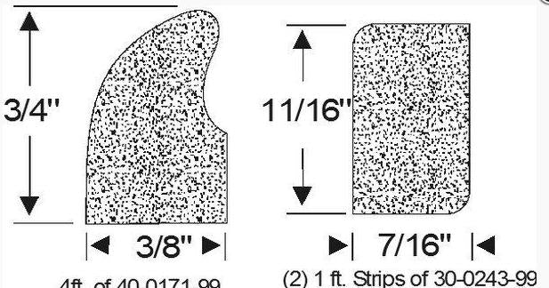 Swing-Out Windshield to Body and Windshield Pillar Stationary Seal Set - Thumbnail 2