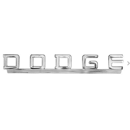 Chrome "Dodge" Hood Script Emblem - Thumbnail 1