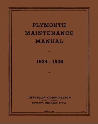 Shop Manual - 1934-1936 Plymouth - Image 1
