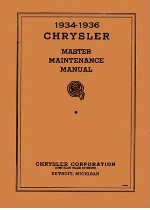 Shop Manual - 1934-1936 Chrysler - Image 1