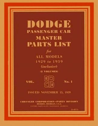 Factory Parts Catalog - 1929-1939 Dodge - Image 1