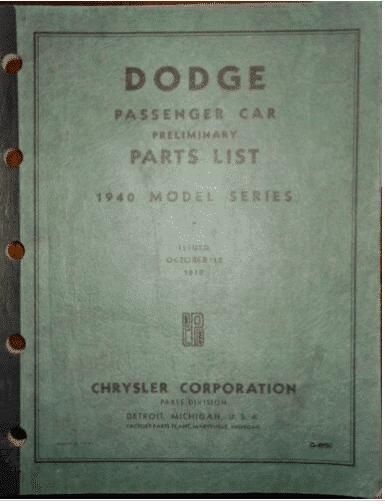 Factory Parts Catalog - 1940 Dodge - Image 1